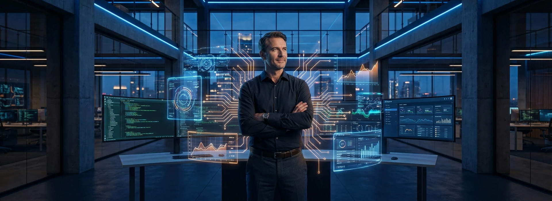 Equipo de reclutamiento tecnológico en oficina moderna de startup