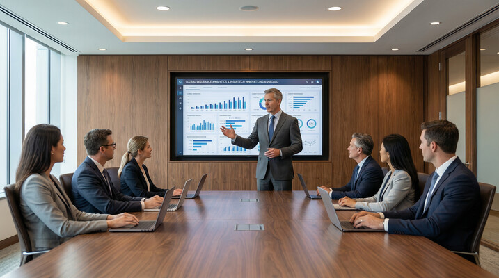 Directivo del sector seguros en una reunión estratégica sobre Insurtech